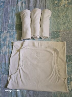 Jockey White Ribbed Tank Top - Logo Tag Detail